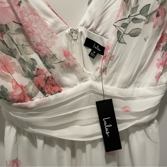 New Lulus Garden Wanderings White Floral Mini Dress, Size Medium - Picture 4 of 11